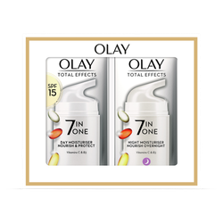 Olay Total Effects Anti-Ageing 7in1 Giftset:  Day Moisturiser 37ml, Night Firming Moisturiser 37ml