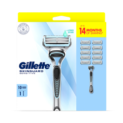 Gillette SkinGuard Sensitive  Men’s Razor, 1 Handle, 10 Blade Refills