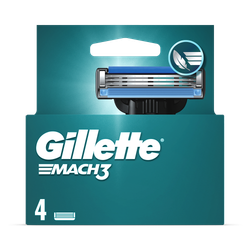 Gillette Mach3 Razor Refills for Men, 4 Razor Blade Refills