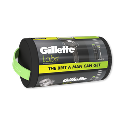 Gillette Labs With Exfoliating Bar Razor, 1 Handle, 5 Blades, Magnetic Stand, Shave Gel, Washbag