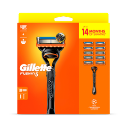 Gillette Fusion5 Razor for Men, 1 Gillette Razor, 10 Blade Refills