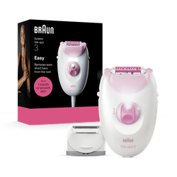 Braun Silk·épil 3, Corded Epilator, Lasting Smooth Skin, 3-031, Pink