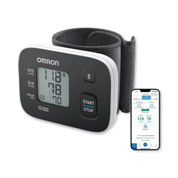 Omron RS3 auto blood pressure monitor on the wrist