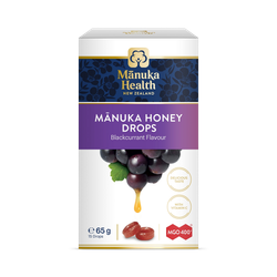 Manuka Health NZ MGO 400+ Manuka Honey Drops with Blackcurrant 65gm-15's