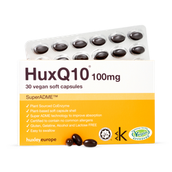 HuxQ10 100mg CoEnzyme Q10 30 vegan soft capsules