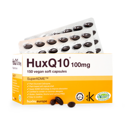 HuxQ10 100mg CoEnzyme Q10 150 vegan soft capsules
