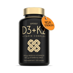 SuperSelf Vitamin D3 K2 Capsules 4000 IU 100mcg 120 Capsules