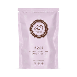 SweetDoughThings Vegan Friendly Sugar Free Candy Floss Rose Flavour 12g