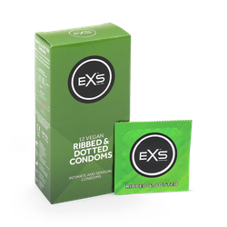 EXS Textured Condoms Ribbed & Dotted Vegan 12 Pack
