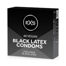 EXS Black Latex Condoms Vegan 48 Pack