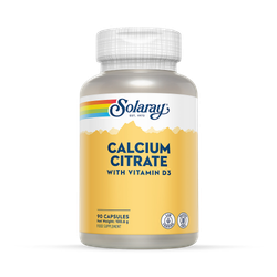 Solaray Calcium Citrate with Vitamin D3, Bone & Muscle Support - 90 Capsules
