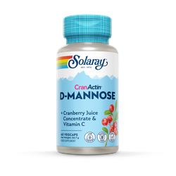 Solaray D-Mannose 1000mg with Cranberry & Vitamin C, Women's Wellness Support - 60 Capsules
