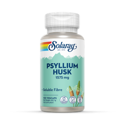 Solaray Psyllium Husk 1575mg, Soluble Fibre & Digestive Support - 100 Vegan Capsules