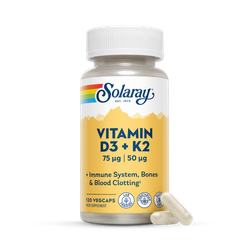 Solaray Vitamin D3 3000 IU and K2 50mcg 120 Capsules