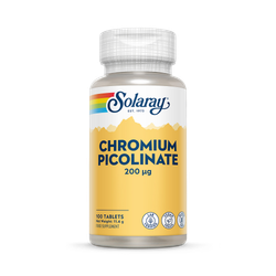 Solaray Chromium Picolinate 200mcg, Metabolism & Blood Glucose Support - 100 Vegan Tablets