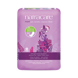 Natracare Maxi Pads without wings 14 Count | Regular Absorbency | Pack of 1