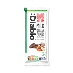 Diablo No Added Sugar Milk Chocolate Bar Almonds 75g
