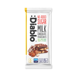 Diablo No Added Sugar Milk Chocolate Bar Hazelnuts 75g