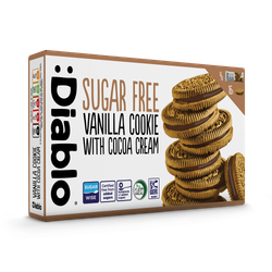 Diablo Sugar Free Vanilla Sandwich Cookie Cocoa Cream 176g (4x the 44g)