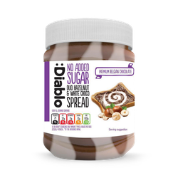 Diablo No Added Sugar Duo Spread Hazelnut and White Chocolate 350g