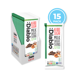 Diablo No Added Sugar Milk Chocolate Bar Almonds 75g Pack of 15
