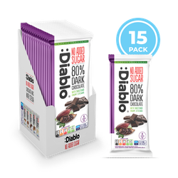Diablo No Added Sugar 80% Dark Chocolate Bar 75g Pack of 15