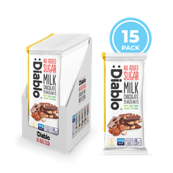 Diablo No Added Sugar Milk Chocolate Bar Hazelnuts 75g Pack of 15