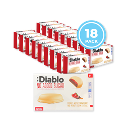 Diablo No Added Sugar Cookies Strawberry and Peanut Cream Coating 100g Pack of 18