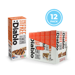 Diablo Sugar Free Chocolate Striped Peanut Cookies 150g Pack of 12