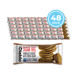 Diablo Sugar Free Vanilla Sandwich Cookie Cocoa Cream 44g Pack of 48