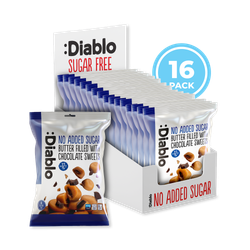 Diablo No Added Sugar Butter Sweets Filled with Chocolate 75g Pack of 16