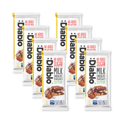 Diablo No Added Sugar Milk Chocolate Bar Hazelnuts 75g Pack of 8