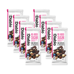 Diablo No Added Sugar Dark Chocolate Bar Hazelnuts 85g Pack of 8