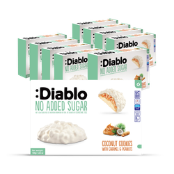 Diablo No Added Sugar Coconut Cookies Caramel and Peanut 100g Pack of 9
