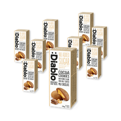 Diablo No Added Sugar Cocoa Cookies Peanut Filling Half Coated Milk Chocolate 110g Pack of 9