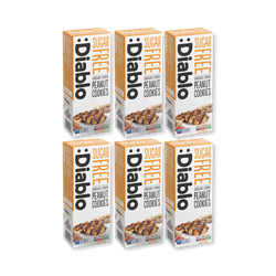 Diablo Sugar Free Chocolate Striped Peanut Cookies 150g Pack of 6