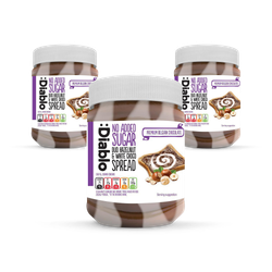 Diablo No Added Sugar Duo Spread Hazelnut and White Chocolate 350g Pack of 3