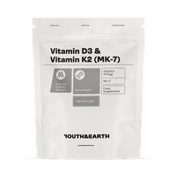 Youth and Earth Vitamin D3 4000IU + K2 200mcg