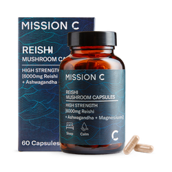 Mission C Reishi Capsules 6000mg with Ashwagandha + Magnesium 60 Vegan Capsules