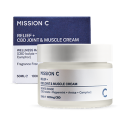 Mission C CBD Cream 1000mg infused with Peppermint, Arnica, and Camphor – for joints and muscles 50ml