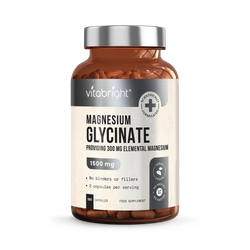 VitaBright Magnesium Glycinate 1500mg per Serving - 300mg Elemental Magnesium - 180 Capsules