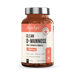 VitaBright Pure D-Mannose - 2000mg per Serving - 180 Capsules