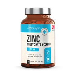 VitaBright Zinc Bisglycinate with Copper - 50mg per Serving - 400 Tablets