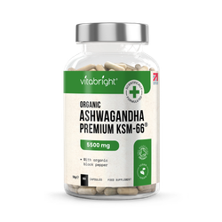 VitaBright Ashwagandha KSM-66 - 5500mg Root Equivalent per Capsule - 90 Vegan Capsules