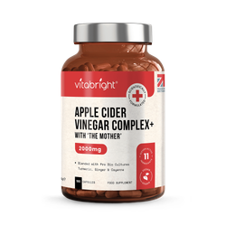 VitaBright Apple Cider Vinegar Complex with Mother - 2000mg per Serving - 180 Capsules