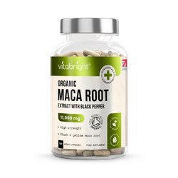 VitaBright Organic Black and Yellow Maca Root - 11,000mg per Serving - 180 Capsules