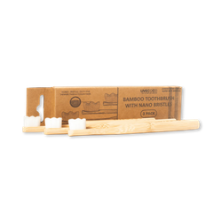 LiveCoco Bamboo Toothbrushes Nano Bristles - Super Soft Bristles - Kids 3Pack