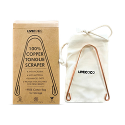 LiveCoco Pure Copper Tongue Scraper (anti-microbial)