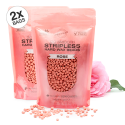 Rio Go Smooth Stripless Hard Wax Beads 500g x 2 pack (Rose)