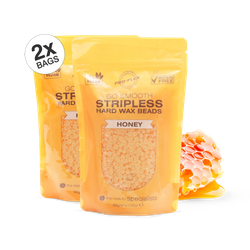 Rio Go Smooth Stripless Hard Wax Beads 500g x 2 pack (Honey)